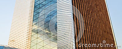 Modern architecture, glass, metal and wood Stock Photo