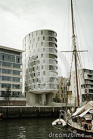 Modern architecture in HafenCity, Hamburg, Germany Editorial Stock Photo
