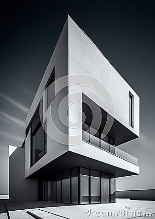 Modern Architecture House Exterior Study Design. Generative AI Stock Photo