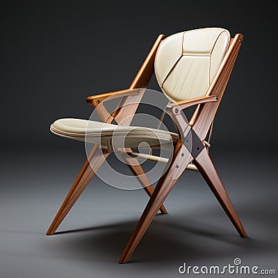 Precisionist Style Folding Chair With Realistic Detailed Rendering Stock Photo