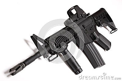 Modern army weapon. M4 RIS carbine. Stock Photo