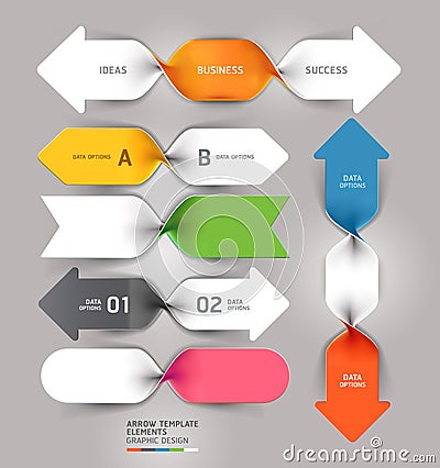 Modern arrow business spiral infographics template. Vector Illustration