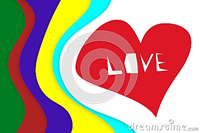 Modern art. The distorted heart. Abstract background. Retro style Stock Photo