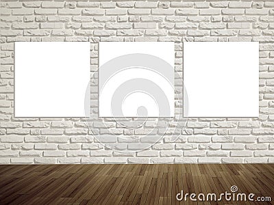 Modern art gallery Empty picture on the wall Stock Photo