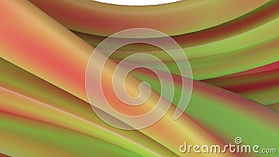 Modern art green and red elegant modern 3D rendering abstract background drawn with simple and twisted Bezier curves Cartoon Illustration