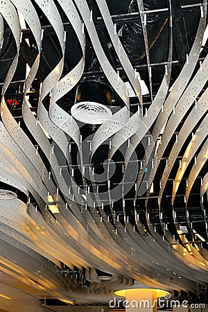 modern art light design concept in Schiphol airport in Holland Editorial Stock Photo