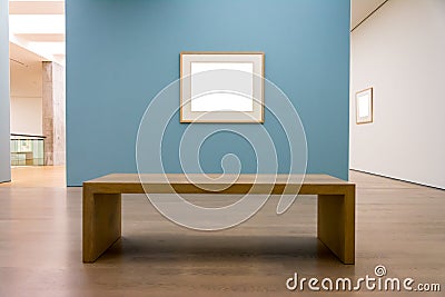 Modern Art Museum Frame Wall Clipping Path Isolated White Vector Editorial Stock Photo