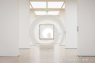 Modern Art Museum Frame Wall Clipping Path Isolated White Vector Stock Photo