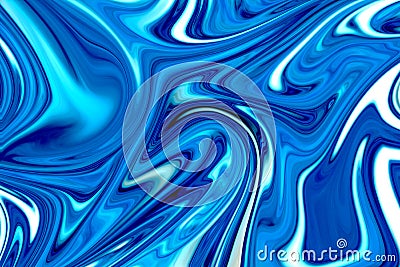 Modern Art Pattern. Liquid Abstract Ice Winter Pattern With Blue Graphics Color Art Form. Digital Background With Stock Photo