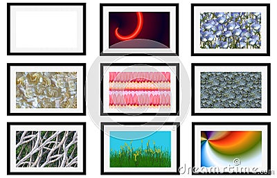 Modern Art Picture Frame Matted, Artwork Gallery Stock Photo