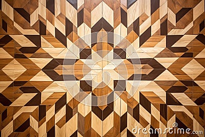 modern artistic pattern on a wooden parquet floor Stock Photo