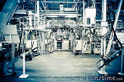 Modern assembly line Stock Photo