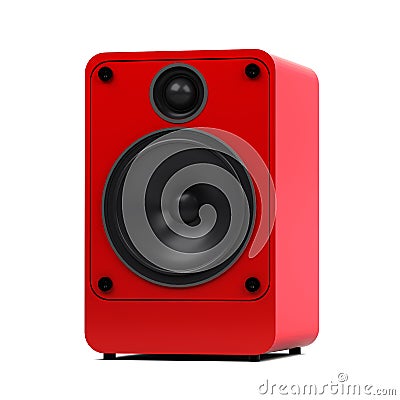 Modern audio speaker on white background - isolated - high detail image Stock Photo