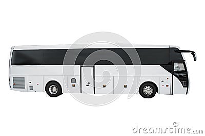 Modern auto bus isolated with clipping path. Passenger urban transport. Stock Photo