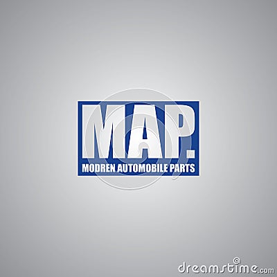 Modern Automobile Parts - Logo in Blue Color Stock Photo