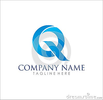 Modern awesome simple Q logo design Vector Illustration