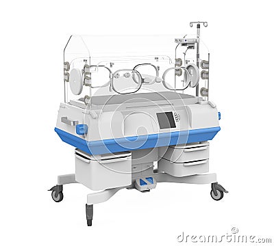 Modern Baby Incubator Isolated Stock Photo