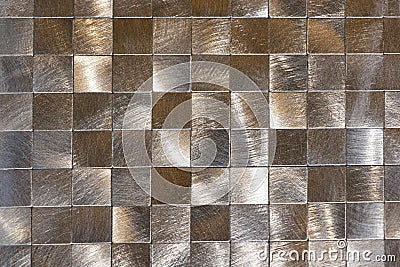 Modern background of metal pieces and a black outline. Macro shooting Stock Photo