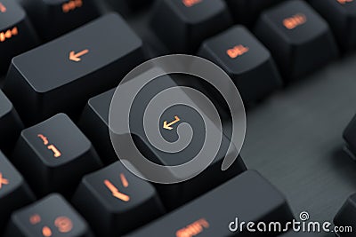 Modern backlit keyboard macro Stock Photo