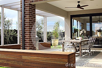 Modern backyard design ideas Stock Photo