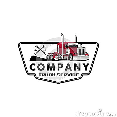 Modern badge truck service illustration vector Vector Illustration