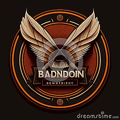 modern badminton badge logo Stock Photo