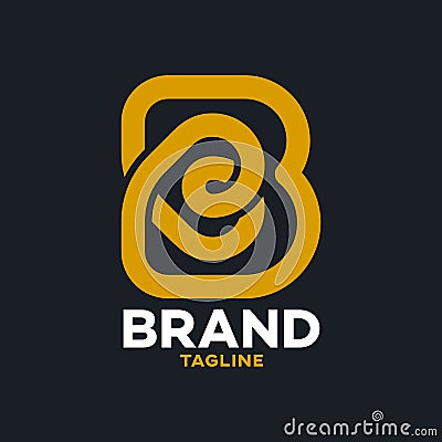 Modern bakery and letter B logo Vector Illustration