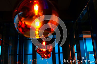 Modern Ball Pendant Lamp Stock Photo