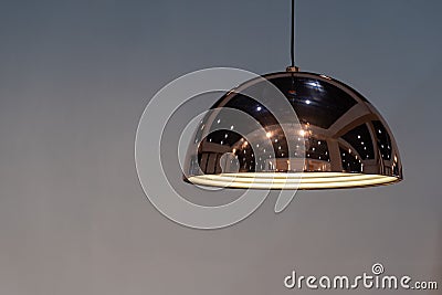 Modern ball shape ceiling lamp copper color interior lighting bulbs decoration Stock Photo