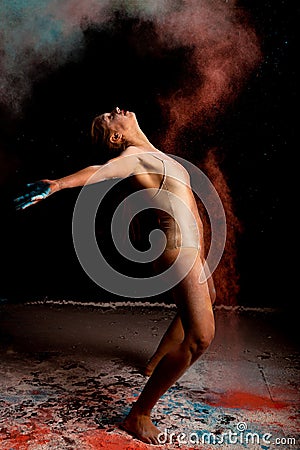 Modern ballerina powder Stock Photo