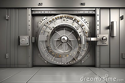 modern bank vault with a secure door Stock Photo