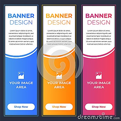 Modern Banner Designs with Different Colors Stock Photo