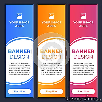 Modern Banner Designs with Different Colors Stock Photo