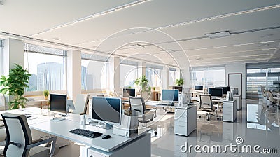 modern banner office background Cartoon Illustration