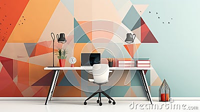 modern banner office background Cartoon Illustration