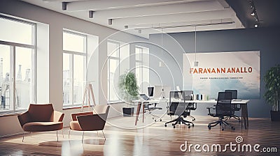 modern banner office background Cartoon Illustration