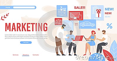 Modern Banner of a Promoting Successful Marketing Vector Illustration