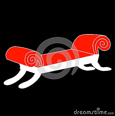 Modern banquette with legs Vector Illustration