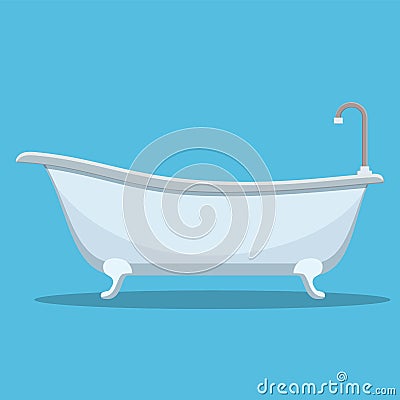 Modern bath isolated on background. Vector Illustration