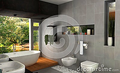 Modern bathroom Stock Photo