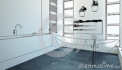 Modern Bathroom Adaptation overview Stock Photo