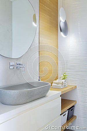 Modern luxury bathroom, Home Redesign Stock Photo