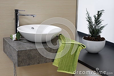 Modern bathroom sink Stock Photo