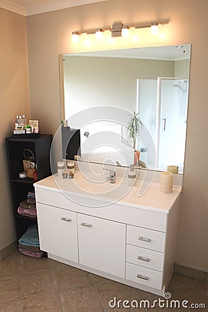 Modern Bathroom Vanity Stock Photo