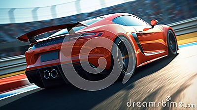 Modern beautiful fast race car sports car is driving. AI generated Stock Photo