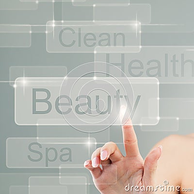 Modern Beauty and Internet Surfing Stock Photo