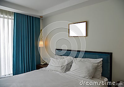 Modern bedroom at luxury hotel Stock Photo