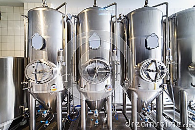 Modern beer brewery Stock Photo