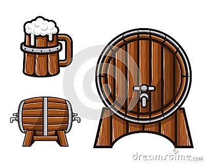 Modern Beer Graphic Asset Illustration Set Vector Illustration