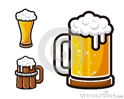 Modern Beer Graphic Asset Illustration Set Vector Illustration